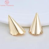 12PCS 18x11MM 24K Brass Funnel Bead Caps DIY Jewelry Findings