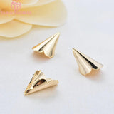 12PCS 18x11MM 24K Brass Funnel Bead Caps DIY Jewelry Findings