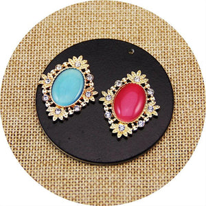 10pcs Rhinestone Button 26*34mm for Craft Sewing DIY Clothing Decor