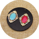 10pcs Rhinestone Button 26*34mm for Craft Sewing DIY Clothing Decor