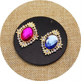 10pcs Rhinestone Button 26*34mm for Craft Sewing DIY Clothing Decor