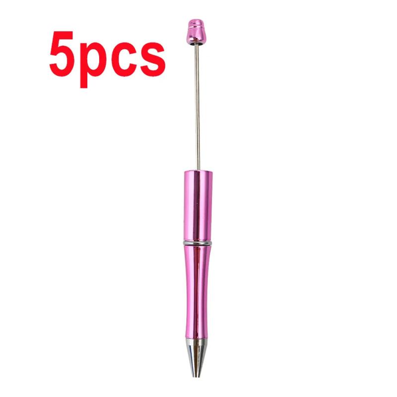 5Pcs Gradient Plastic Ballpoint Pen Ink DIY Beadable Ballpoint Pens