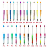 5Pcs Gradient Plastic Ballpoint Pen Ink DIY Beadable Ballpoint Pens