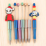 5Pcs Gradient Plastic Ballpoint Pen Ink DIY Beadable Ballpoint Pens