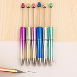 5Pcs Gradient Plastic Ballpoint Pen Ink DIY Beadable Ballpoint Pens