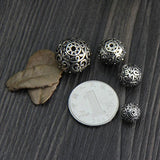 925 Silver Hollow Spacer Beads Charm Ball Bracelet Jewelry Findings