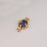 6pcs DIY Copper Inlaid Zircon Double Buckle Pendant Charms