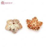 20PCS High Champagne Brass Flower Beads Caps Jewelry Making DIY Findings