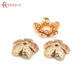20PCS High Champagne Brass Flower Beads Caps Jewelry Making DIY Findings