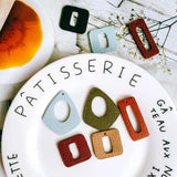 8pcs Multicolors Leather Earring Accessories Pendant
