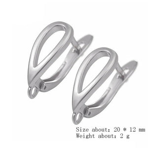 10 Pcs Copper Silver Earrings Hooks Clasps DIY Jewelry Findings Accessories