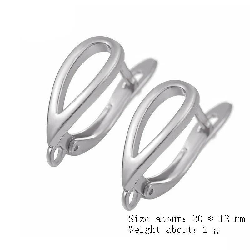 10 Pcs Copper Silver Earrings Hooks Clasps DIY Jewelry Findings Accessories