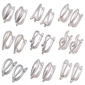 10 Pcs Copper Silver Earrings Hooks Clasps DIY Jewelry Findings Accessories