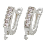 10 Pcs Copper Silver Earrings Hooks Clasps DIY Jewelry Findings Accessories