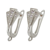 10 Pcs Copper Silver Earrings Hooks Clasps DIY Jewelry Findings Accessories