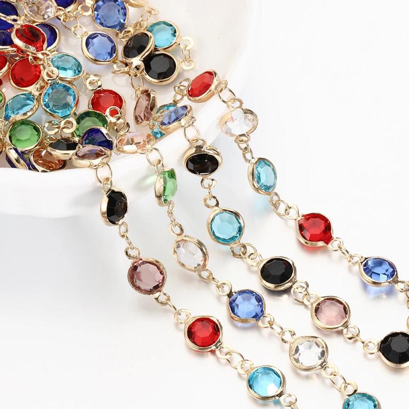 6mm Crystal Beaded Chain Glass Beads KC Necklace & Earrings
