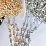 6mm Crystal Beaded Chain Glass Beads KC Necklace & Earrings