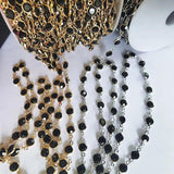 6mm Crystal Beaded Chain Glass Beads KC Necklace & Earrings