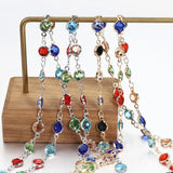 6mm Crystal Beaded Chain Glass Beads KC Necklace & Earrings