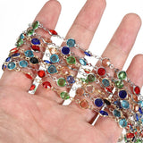 6mm Crystal Beaded Chain Glass Beads KC Necklace & Earrings