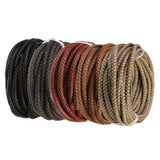 1m 6mm Brown Braided Leather Cord Rope DIY Jewelry Making