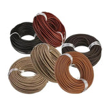 1m 6mm Brown Braided Leather Cord Rope DIY Jewelry Making