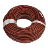 1m 6mm Brown Braided Leather Cord Rope DIY Jewelry Making