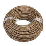 1m 6mm Brown Braided Leather Cord Rope DIY Jewelry Making