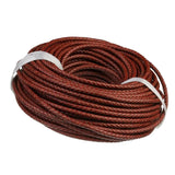 1m 6mm Brown Braided Leather Cord Rope DIY Jewelry Making