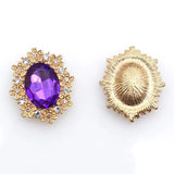 10Pcs 25x30mm Oval Rhinestone Clothing DIY Bow Decor Craft Access