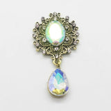 10Pcs Small Bronze Rhinestone Brooch Crystal Wedding Wine Glass Decoration