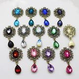 10Pcs Small Bronze Rhinestone Brooch Crystal Wedding Wine Glass Decoration