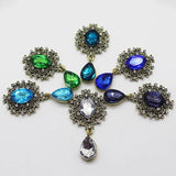 10Pcs Small Bronze Rhinestone Brooch Crystal Wedding Wine Glass Decoration