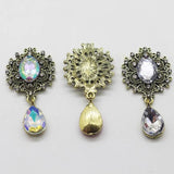 10Pcs Small Bronze Rhinestone Brooch Crystal Wedding Wine Glass Decoration