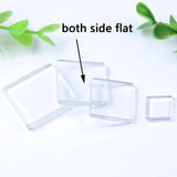 Transparent Flat Square Glass Cabochons for DIY Jewelry Making