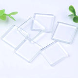 Transparent Flat Square Glass Cabochons for DIY Jewelry Making
