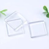 Transparent Flat Square Glass Cabochons for DIY Jewelry Making