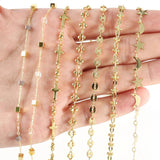 Stainless Steel Moon Star Cube Beads Chain DIY Jewelry Making