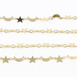 Stainless Steel Moon Star Cube Beads Chain DIY Jewelry Making