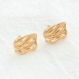 14K Plated Irregular Shape Earrings Stud Findings for DIY Jewelry