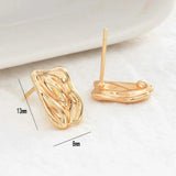 14K Plated Irregular Shape Earrings Stud Findings for DIY Jewelry