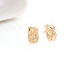 14K Plated Irregular Shape Earrings Stud Findings for DIY Jewelry