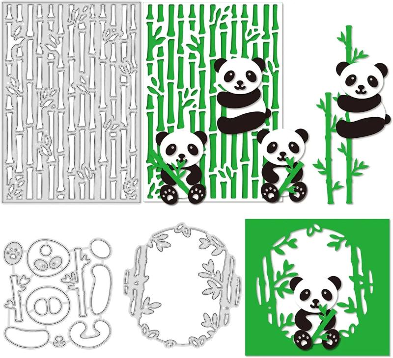 Panda Bamboo Metal Cutting Dies for Scrapbook Wedding Cards