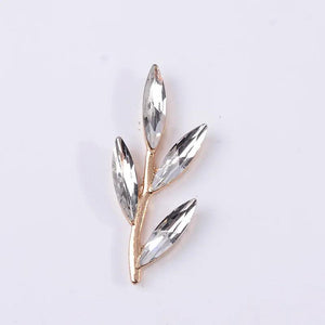 10 PCS Crystal Rhinestone Branch Leaves DIY Jewelry Making