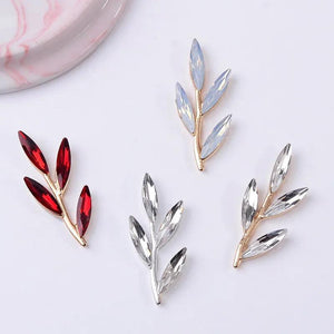 10 PCS Crystal Rhinestone Branch Leaves DIY Jewelry Making