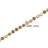 1m Stainless Steel Round Sequins Chain Necklace DIY