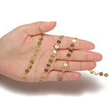 1m Stainless Steel Round Sequins Chain Necklace DIY