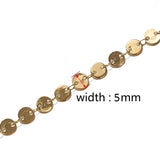 1m Stainless Steel Round Sequins Chain Necklace DIY