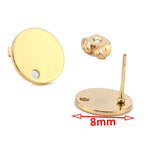 10pcs Stainless Steel Earring Studs with Rectangle Pad and Ring Base