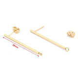 10pcs Stainless Steel Earring Studs with Rectangle Pad and Ring Base